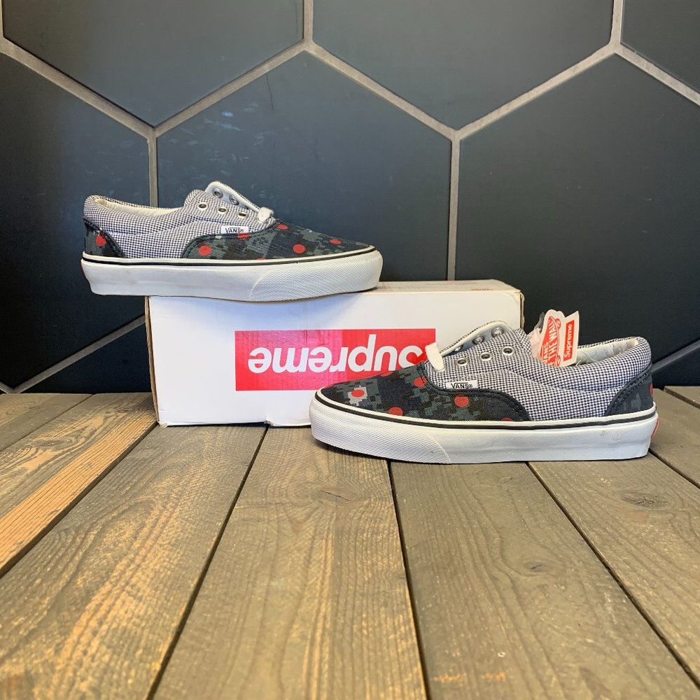 New W/ Damaged Box! Mens Vans Era Pro Comme Des Garcon Navy Digi Camo Size 4